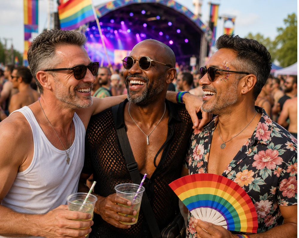 Guests enjoying an LGBTQ+ festival in Amsterdam with Proud Company hosts